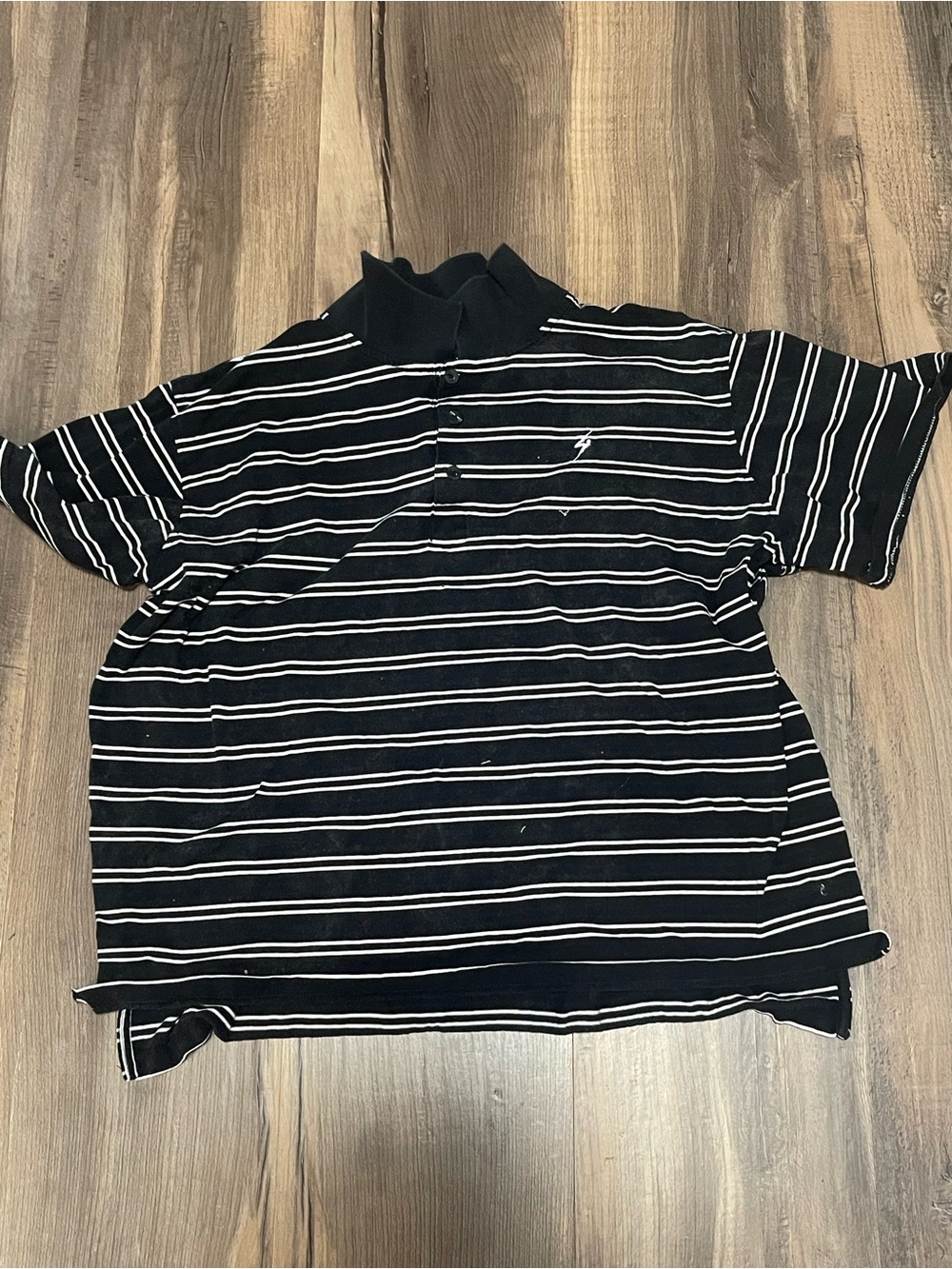 Men’s Black & White Stripe Polo